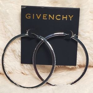 Givenchy QZ Silver Hoop Earrings